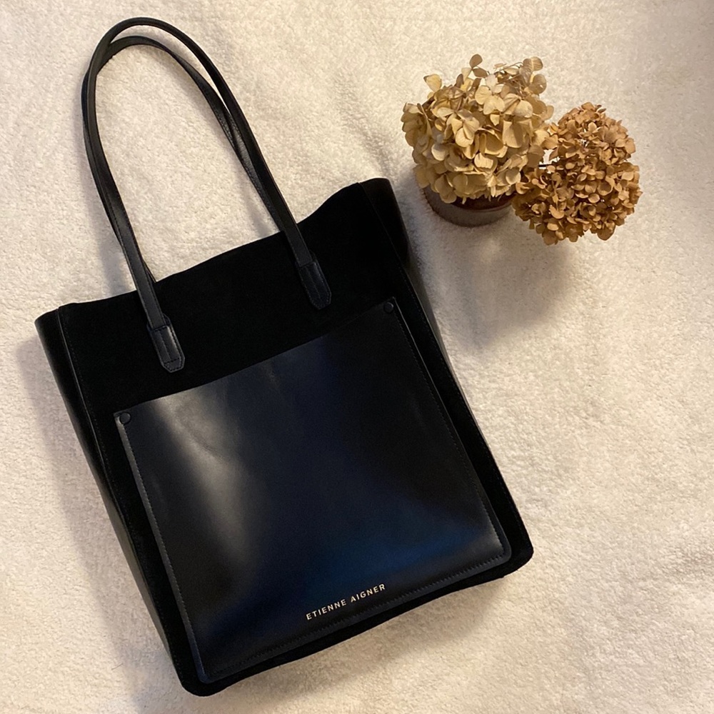 Etienne Aigner Black Leather Tote